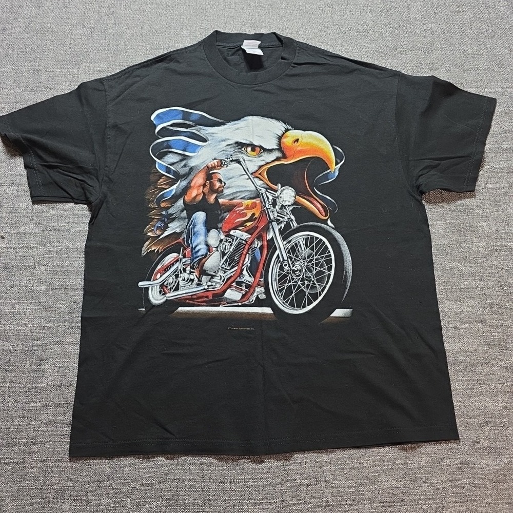 Tennesse River Shirt Thunder Sports Wear Motoro Cycle Biking Mens XL Black Eagle